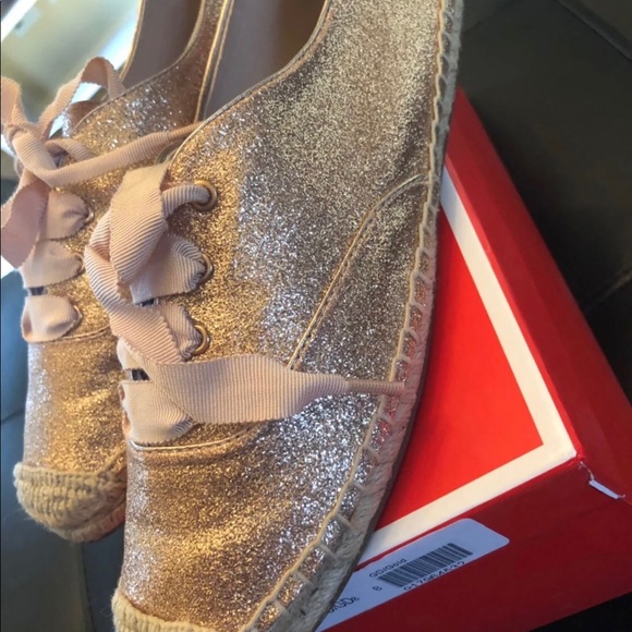 New Coach Ramira Woman Glitter Espadrille Flats - Picture 1 of 8